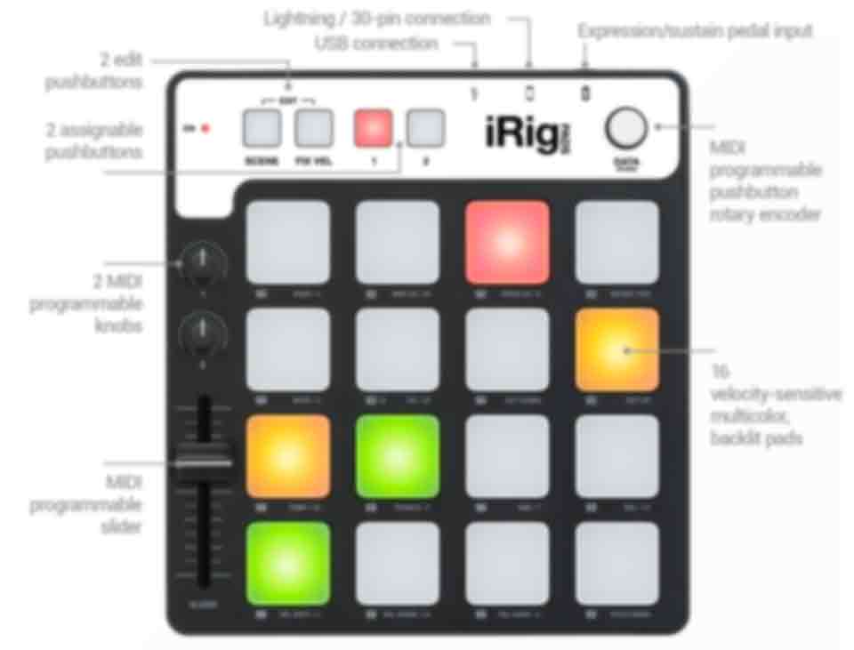 iRigPads front controls